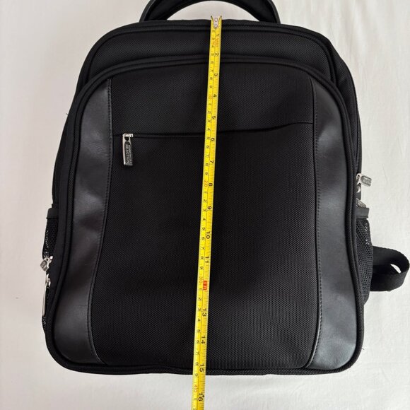 Kenneth Cole Reaction Backpack Laptop Canvas Slim Black Bag - Picture 13 of 14